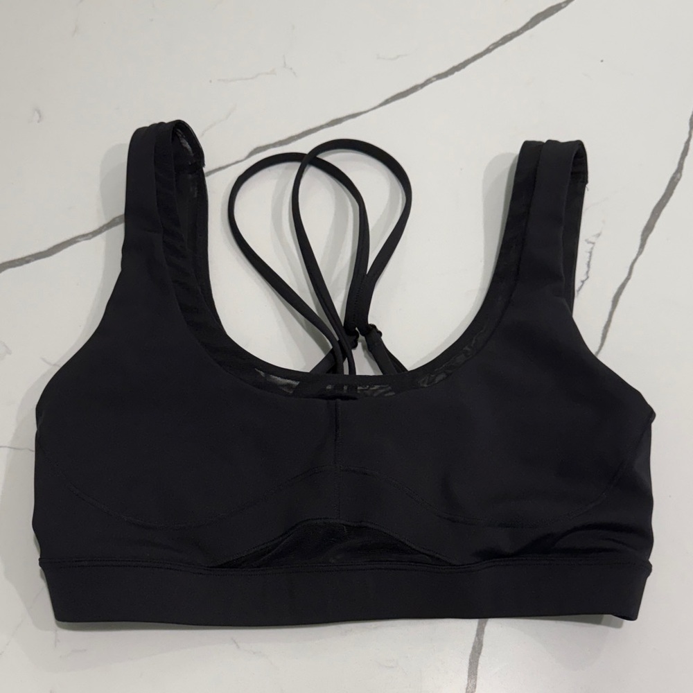 Fabletics Women's Strappy Black Sports Bra